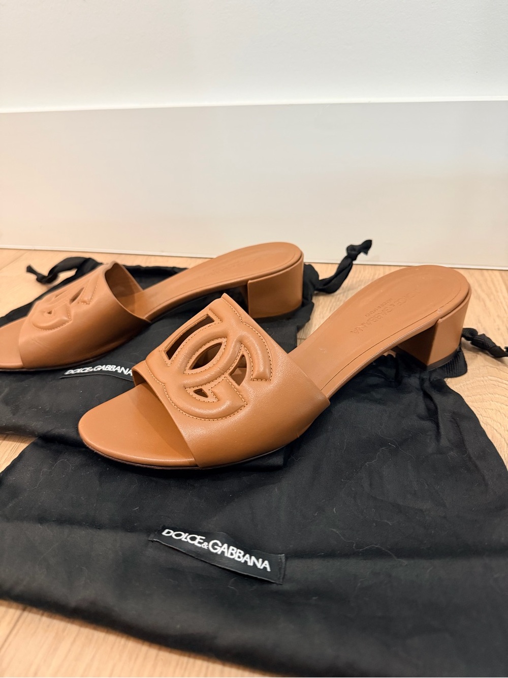 Dolce & Gabbana Tan Leather Mules